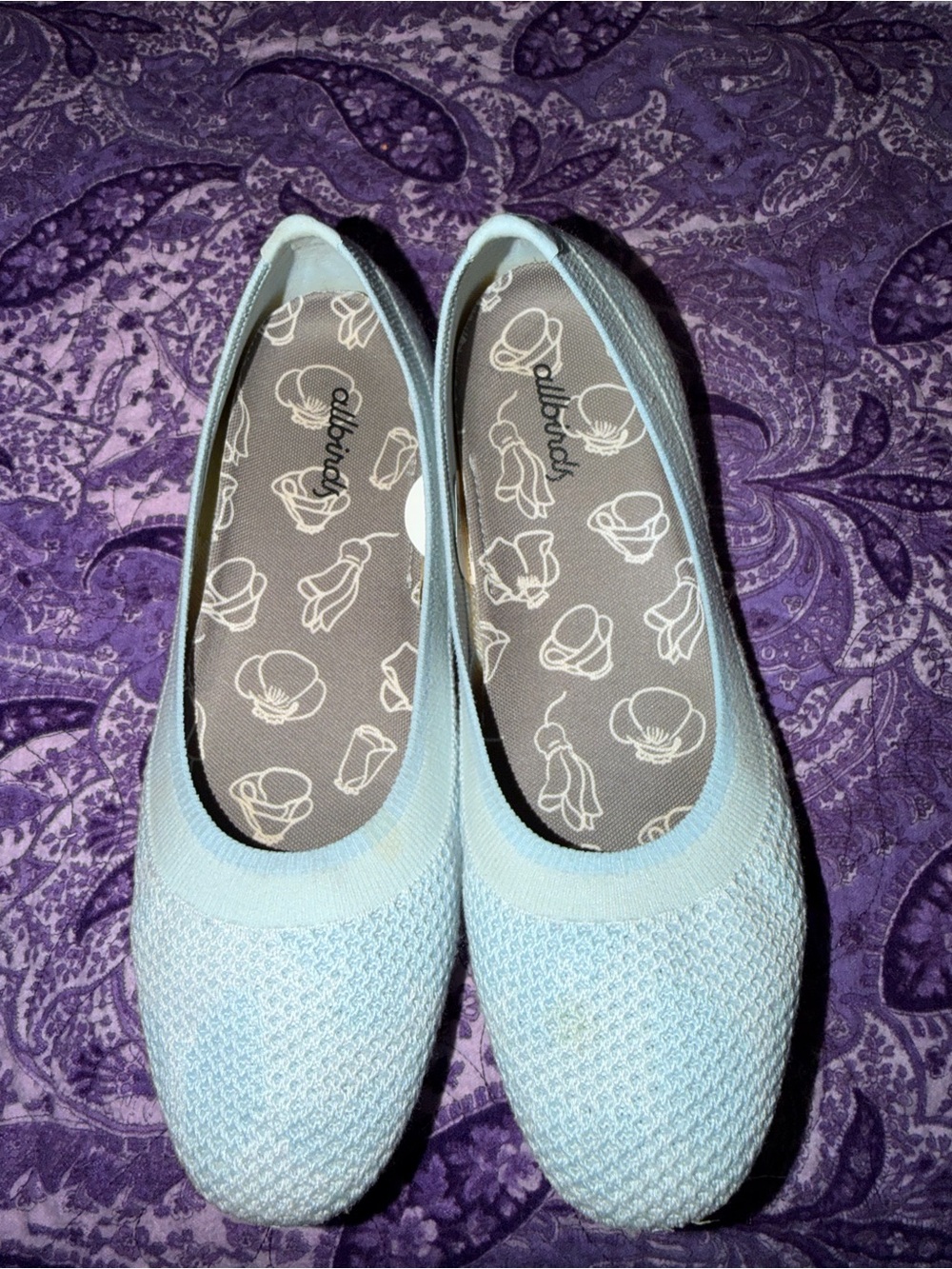Allbirds Tree Breezers TB Women Blizzard Blue Knit Ballet Flats